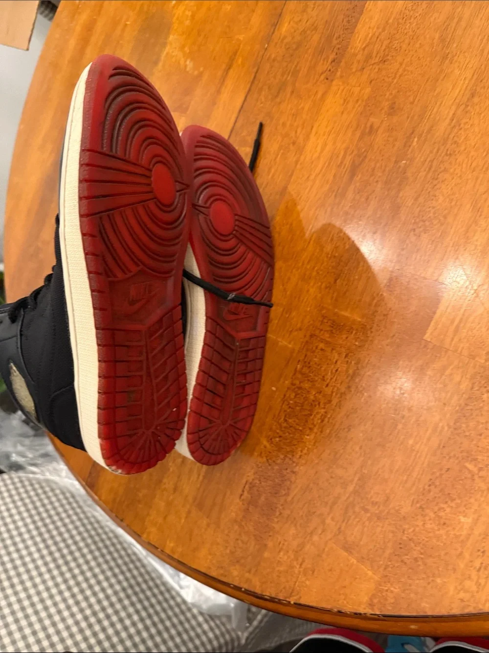 jordan Black High-Top Sneakers with Cream Midsole and Burgundy Outsole 10.5